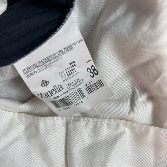 Zanella Bob Mens Blue Pure Virgin Wool Dress Pants Made in Italy Slacks 38x32 - Picture 8 of 11